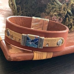 Handmade leather cuff bracelet